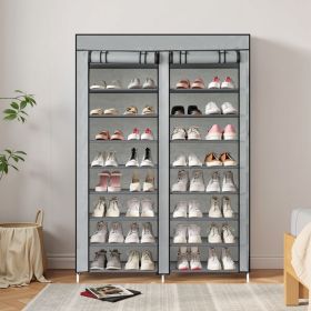 FCH Double Row 10-ply Non-woven Shoe Cabinet, 115x30x160cm Grey