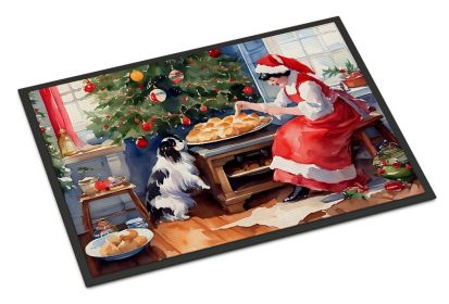 Japanese Chin Christmas Cookies Doormat Front Door Mat Indoor Outdoor Rugs for Entryway, Non Slip Washable Low Pile, 24H X 36W