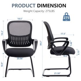 Office Desks And Chairs Without Wheels (Option: Black 2Pack)