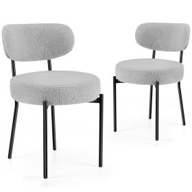 White Cushion Black Steel Frame Comfortable Dining Room Chair (Option: White2 Pack)