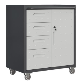 Rugged Metal Tool Locker On Wheels - Tool Locker For Garage, Office & Home Organizing Solutions (Option: Metal lockers)